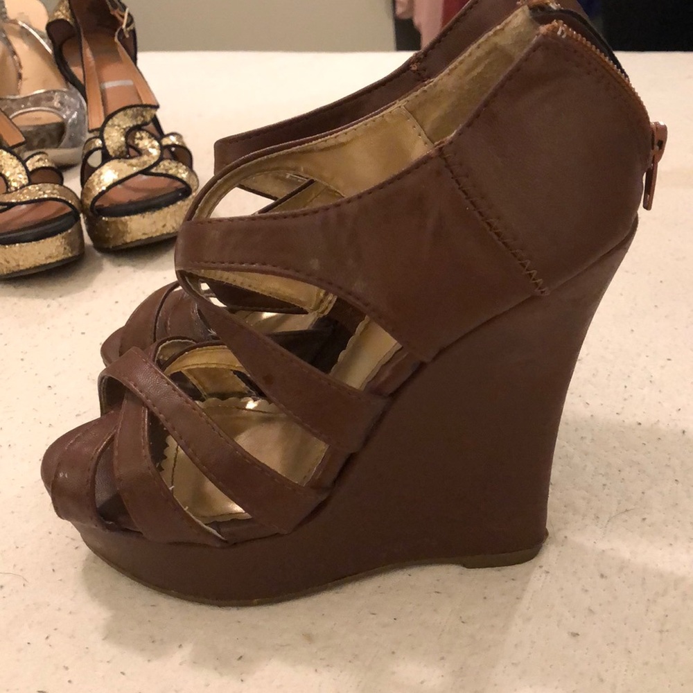 Brown dollhouse wedges